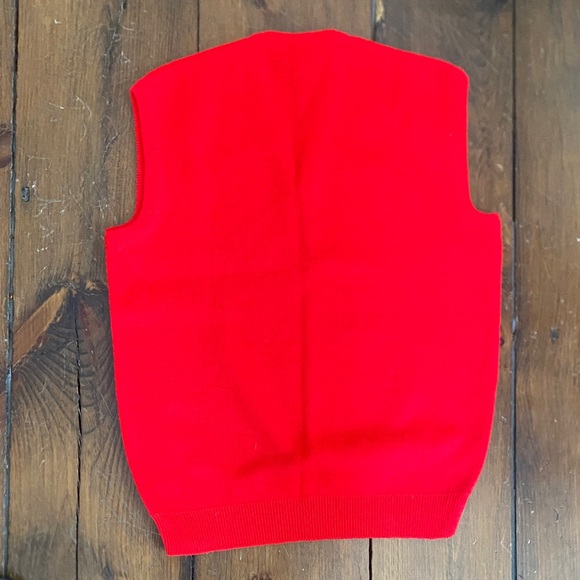 Men's Red Sweater Vest - Picture 2 of 3